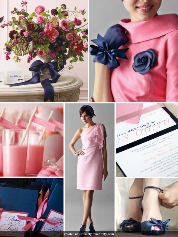 Naomi suggests using various shades of blue and pink to make your wedding